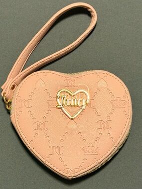 Juicy Couture Blush Pink Heart Wristlet/Coin Pouch
